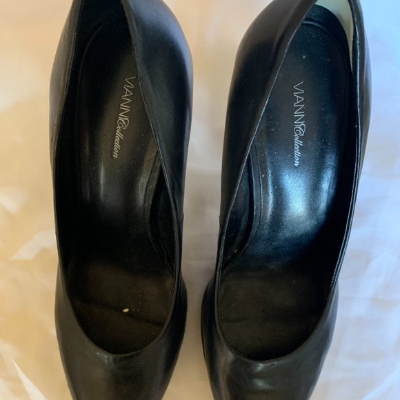 Black Leather  High heeled Shoes by  Vianni Collection (size 9.5) - Picture 6 of 7